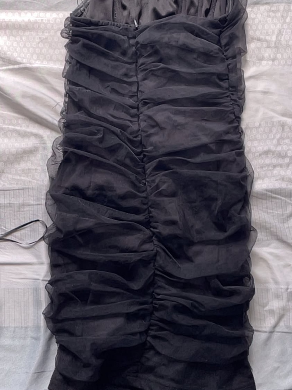PrettyLittleThing Black Ruched Mini Dress